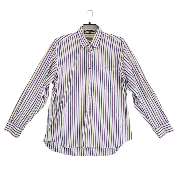 Robert Talbott Carmel Men's XL Striped Button Up Dress Shirt Preppy Career - Picture 1 of 6